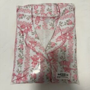 Love Shack Fancy x Roller Rabbit Heirloom Monkey Long Sleeve Polo Pajamas XL